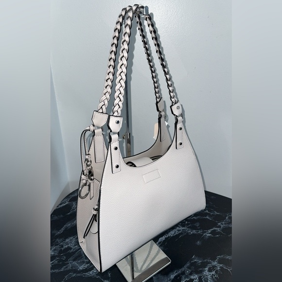 CALVIN KLEIN Shelly Novelty Satchel Women’s Leather Bag Dove Gray AUTHENTIC NEW - Picture 13 of 14